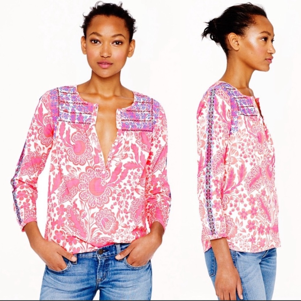 J. Crew floral blouse, perfect condition